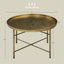 Table basse ronde de 24 po avec plateau martelé Nicholas, table centrale en métal rétro pour le salon, la chambre à coucher et la table d'appoint-227812270