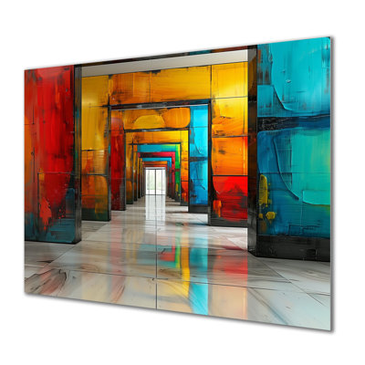 «Red Blue Colorful Glass Tunnels II - Tunnels», art mural