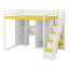 Lit mezzanine multifonctionnel avec rangement pour escalier intégré, coiffeuse, garde-robe, ports USB et lumières DEL-147027706