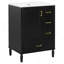 Meuble-lavabo moderne de 24 po avec lavabo en céramique, porte à fermeture douce, 3 tiroirs, poignées dorées et support de porte pour un rangement peu encombrant-738867597