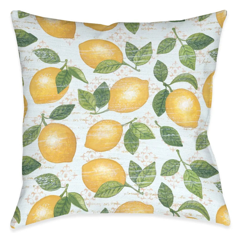 Sicilian Lemon Reversible Throw Pillow
