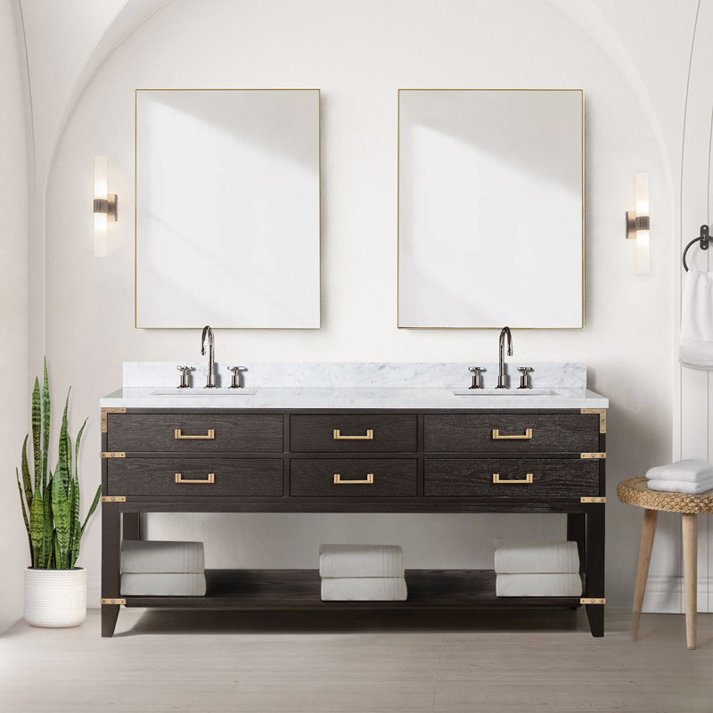 Double Bath Vanity with Carrara Marble Top