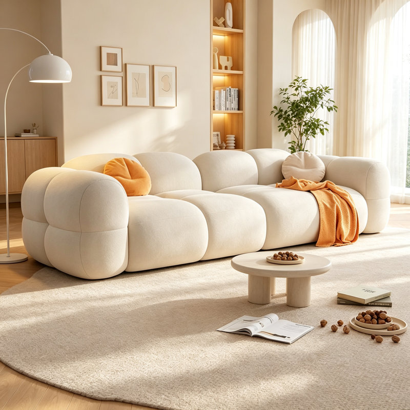 Garavan, L 102,36 po, Beige Suede
