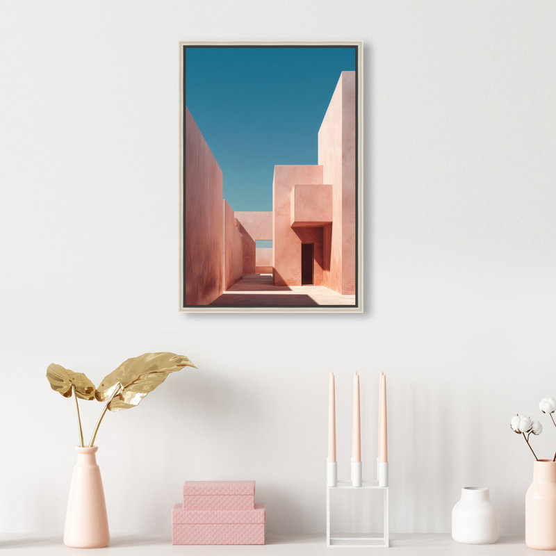 Structured Pink II Print by Oliver Gal, 16"H x 11"W, Silver Floater Frame
