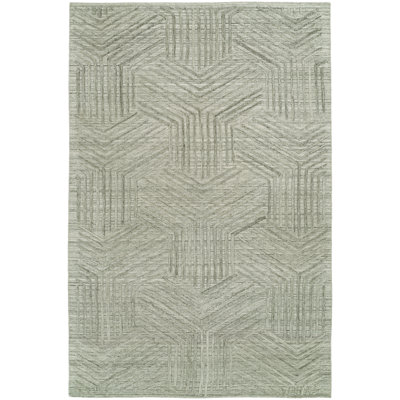 Culbane Geometric Area Rug in Green
