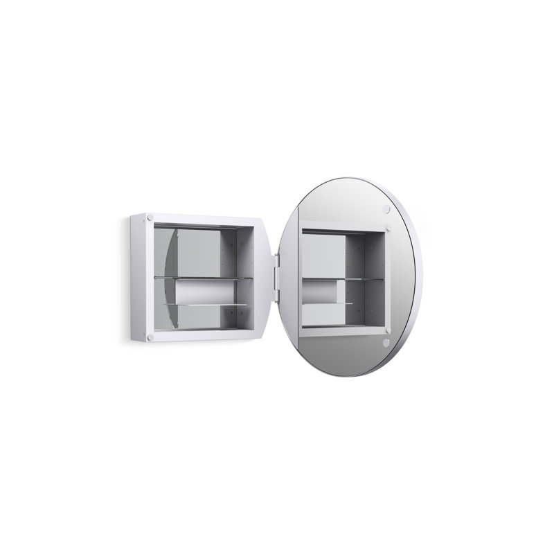 Verdera 24 in Round Framed Medicine Cabinet, Surface Mount or Recessed, Polished Chrome