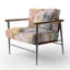 Fauteuil d'appoint rembourré gris et rose Tender-887148359