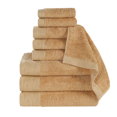 Rayon From Bamboo Cotton Blend Eco-Friendly Hypoallergenic Soft Solid Towel Set