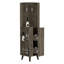 Armoire de coin Cincinatti, porte-gobelets, deux tablettes extérieures, un tiroir, quatre pieds - brun foncé