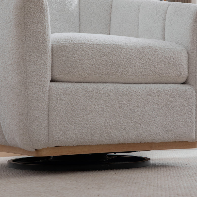 Upholstered Swivel Accent Chair, Ivory