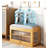 Transparent Flap Door Bamboo Shoe Storage Bench-926083932