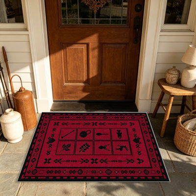 Tapis rouge foncé foncé pour le salon, doux et confortable, convient à toutes les saisons, facile à entretenir, tapis de sol intérieur lavable à la machine, ferme sous la table convenant à la chambre à coucher, à la salle à manger, au bureau, au balcon et au patio