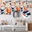 Colorful Mid Century Shapes 3 - Art mural géométrique en métal-101155976