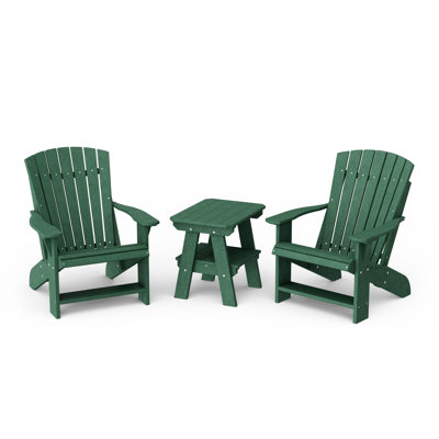 Heritage 3-Piece Adirondack Chair Set With Side Table