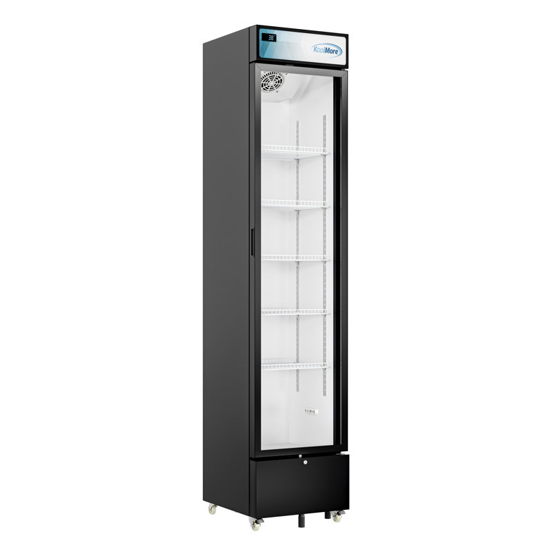 17 in. Slim Commercial Merchandiser Refrigerator 7 Cu. Ft. in Black, ETL Listed (KM-MDR-17S)