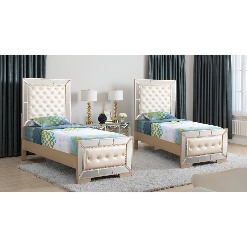 Ensemble de 2 lits simples Sydney Pearl, Lit simple, Perle