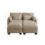Canapé d'angle modulaire moderne, couleur chenille camel, 2 places réglables avec 2 poufs