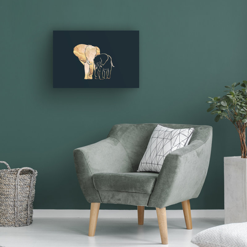 Éléphants noirs et dorés 1