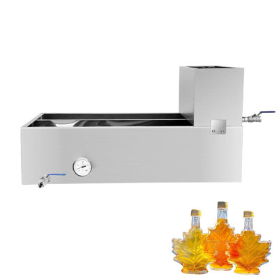 Plateau d'évaporation pour sirop d'érable avec valve, thermomètre, poêle divisée 35 po x 24 po x 18,5 po