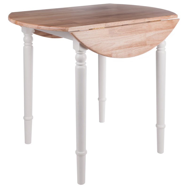 Table de salle à manger Donaven, Blanc / Naturel