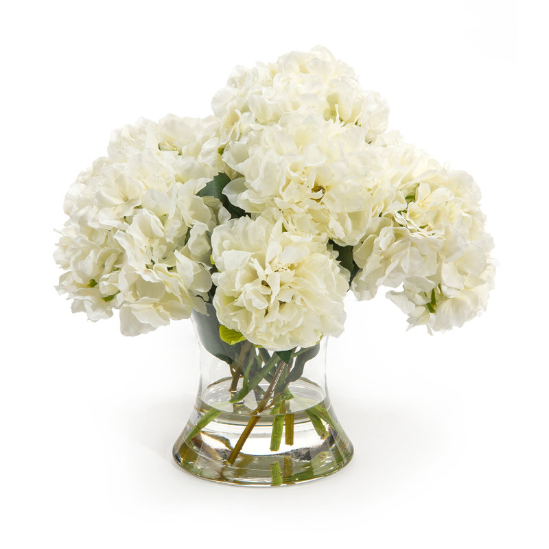 14'' Faux Flowering Plant in Glass Jar