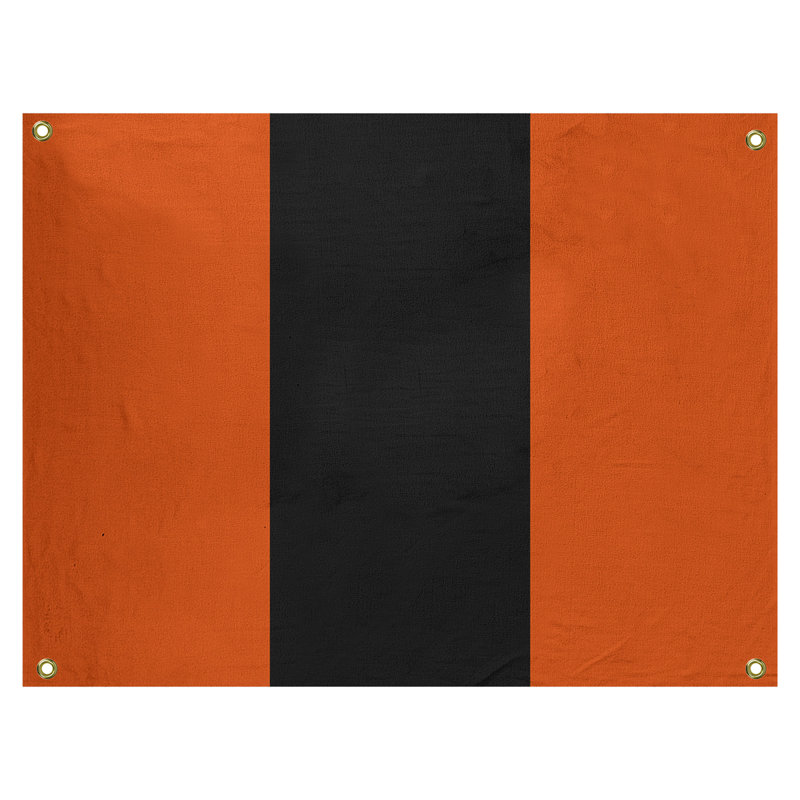 Tapisserie de polyester Baltimore, Baltimore, H 26 po x l 36 po x P 1 po, Orange foncé / noir