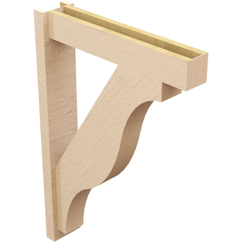 Funston Block Rough Cedar Woodgrain TimberThane Outlooker, Primed Tan, 40" H x 6" W x 28" D