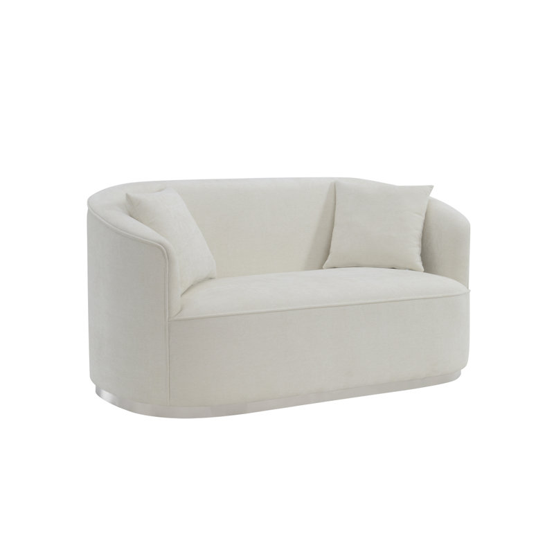 Causeuse Modern Modern avec deux coussins, chenille