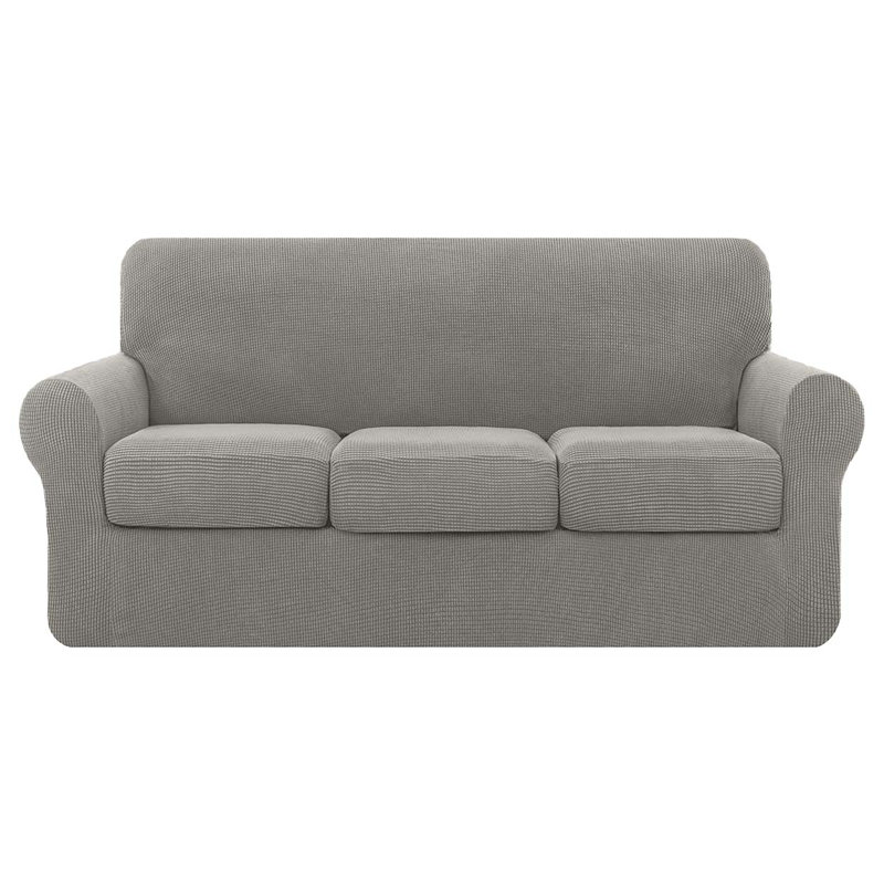 Housse moelleuse pour canapé, Mélange de polyester gris argent