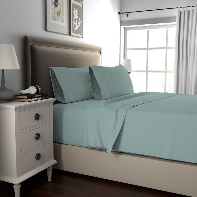 Aqua Queen 800 Thread Count Cotton Sateen Sheet Set
