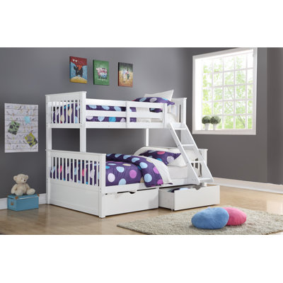 Geyer Double (4'6) Bunk Bed with Storage Included with Built-in Ladder Included