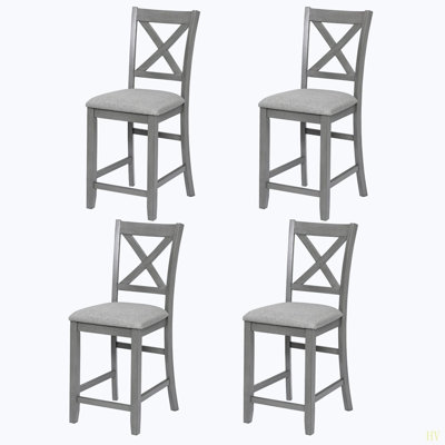 Counter Height Chairs Set For 4, Kitchen Chair With Padded Seat, Counter Height Barstool For Dining Room