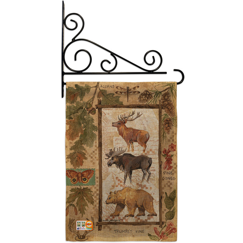 Double Sided 18.5'' H x 13'' W Burlap Animal Garden Flag