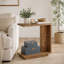 Table de bout en C, table de chevet en bois
