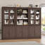 Ensemble de bibliothèque en bois, blanc ou brun-1123699476