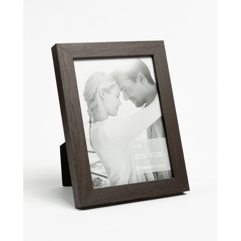 Cadre pour photo simple en bois embossé, 8 po x 10 po, Noyer foncé