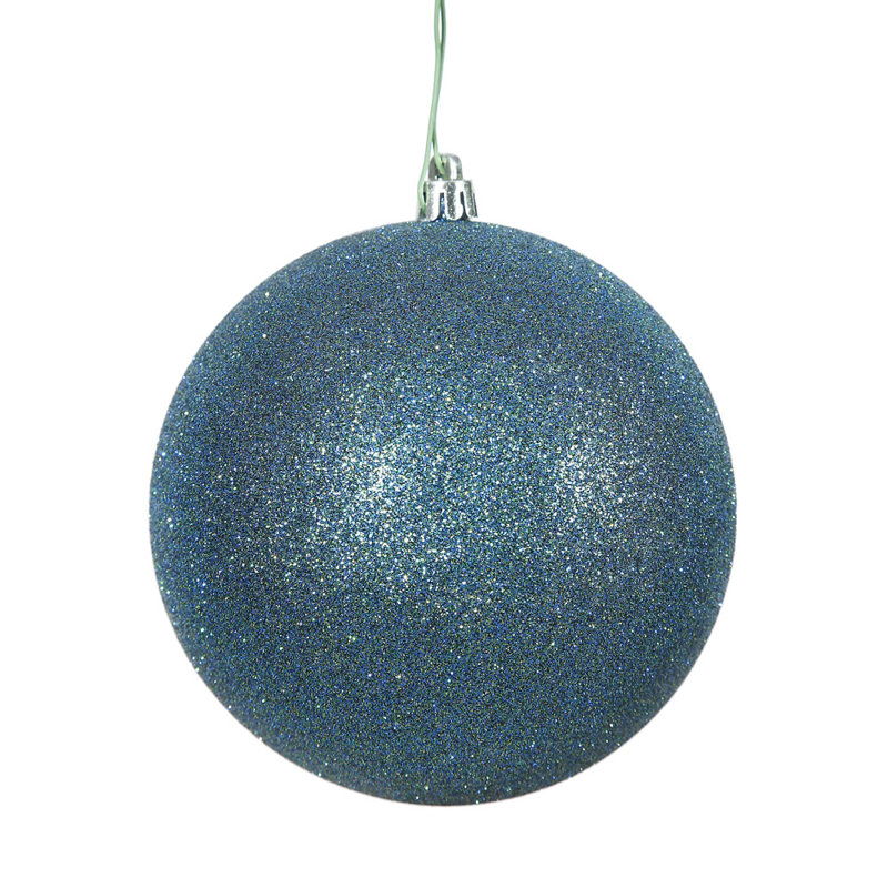 Holiday Décor Ball Ornament, Sea Blue Glitter