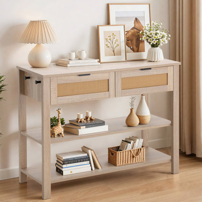  Console en rotin 39,3 po Boho