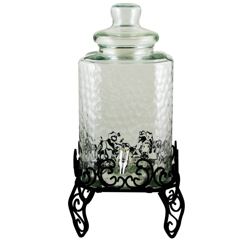 Amanda 288oz. Glass Beverage Dispenser, Black