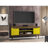Bradley 63" Mid-Century Modern 4-Shelf TV Stand for TVs up to 60" in Rustic Brown and Yellow-1776817912