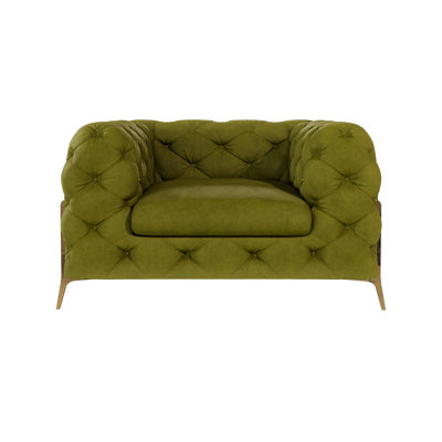 Chesterfield Armchair Atoka with Gold Metal Legs