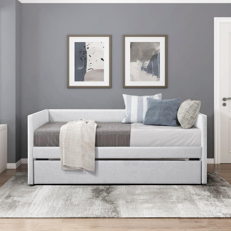 Fabric Upholstery Daybed with Trundle