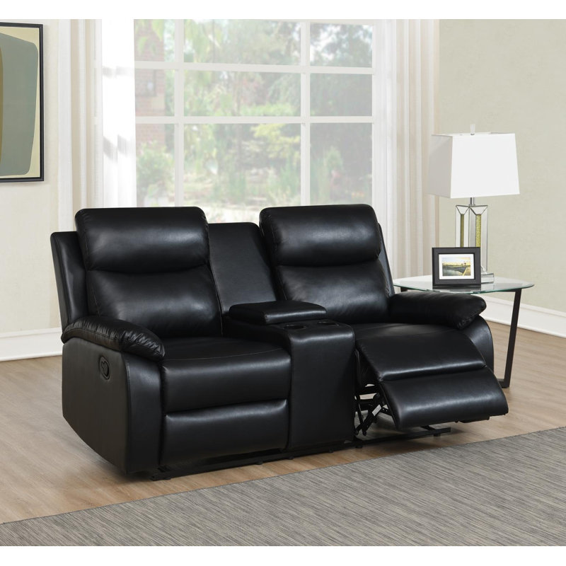 Upholstered Home Theater Seating with Cup Holder