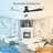 Sofucor 1 PC 52-Inch Fulsh Mount Ceiling Fan With Light-1319950371