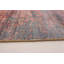 Tapis unique en viscose noué à la main bleu clair / rouge des années 2010 4 pi 11 po x 7 pi 4 po Janina