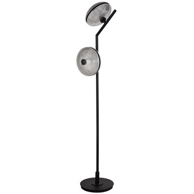Gibson 74'' Matte Black Tree Floor Lamp with Outlet