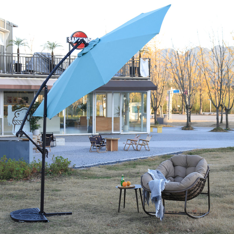 Parasol à DEL 10 pi pour bord de piscine, avec 40 lumières intégrées, parasol de 10 pi, durable - Jardin, Vert clair