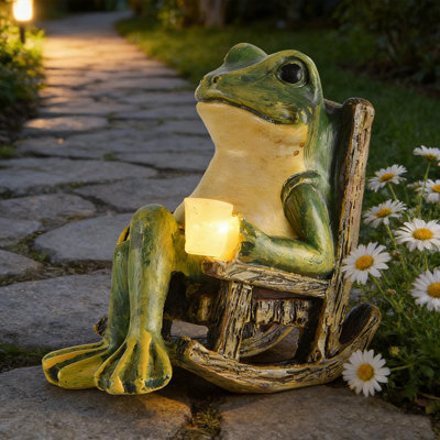 Décoration de jardin imperméable à l'eau avec grenouilles solaires et veilleuse pour l'extérieur
