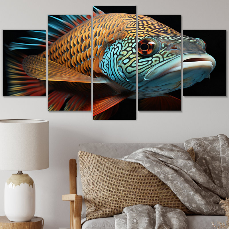 Fish Portrait Photo - Animals Metal Wall Decor Set