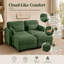 Canapé d'angle modulaire Gatton Channel capitonné, canapé 2 places en chenille avec 2 poufs amovibles, coussins d'assise en mousse haute résilience, design ergonomique incurvé-2101604135